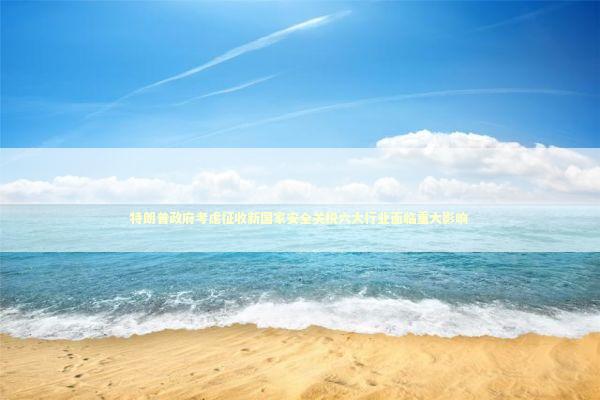 特朗普政府考虑征收新国家安全关税六大行业面临重大影响