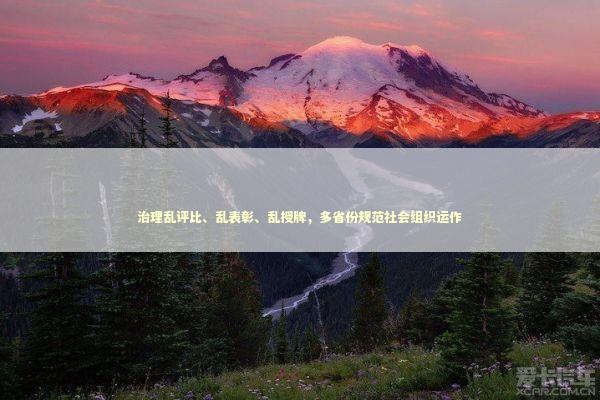 治理乱评比、乱表彰、乱授牌，多省份规范社会组织运作