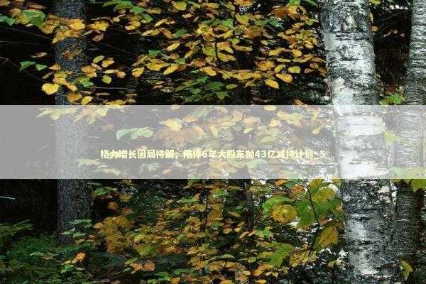 格力增长困局待解，陪伴6年大股东抛43亿减持计划_5